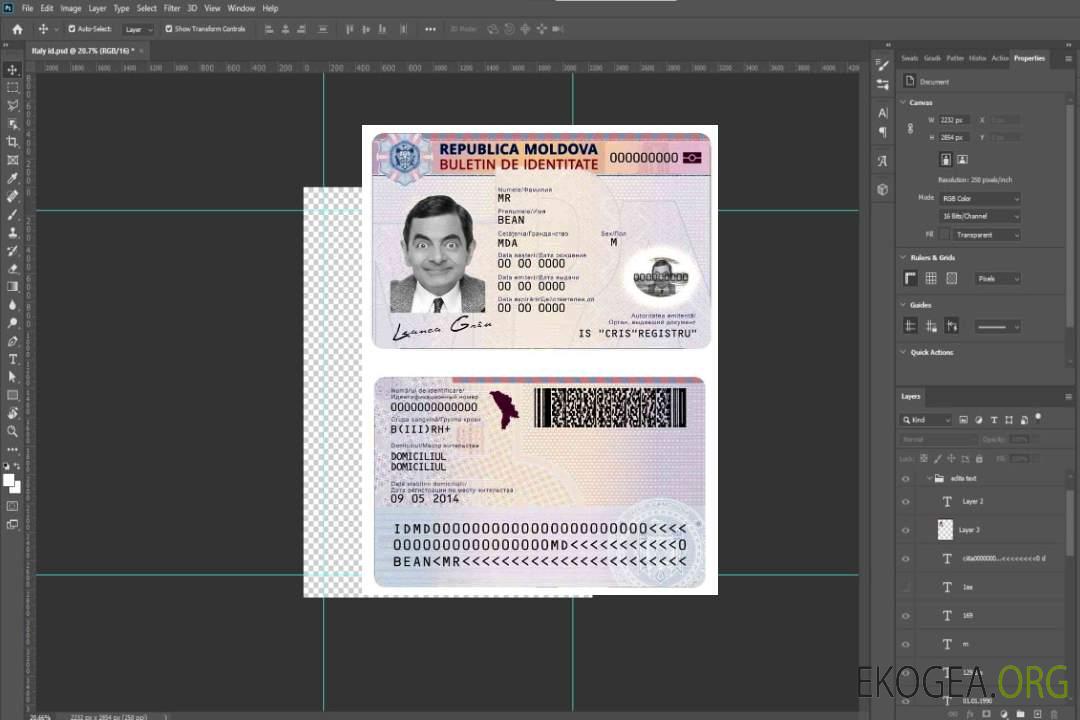 Carte d'identité Moldavie template Carte d'identité Moldavie template